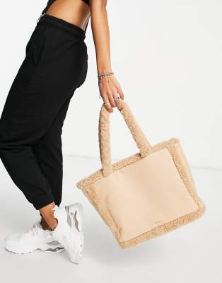 Skinnydip borg trimmed tote bag in beige-Neutral