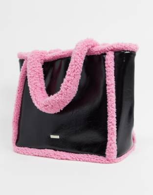 black pink tote bag