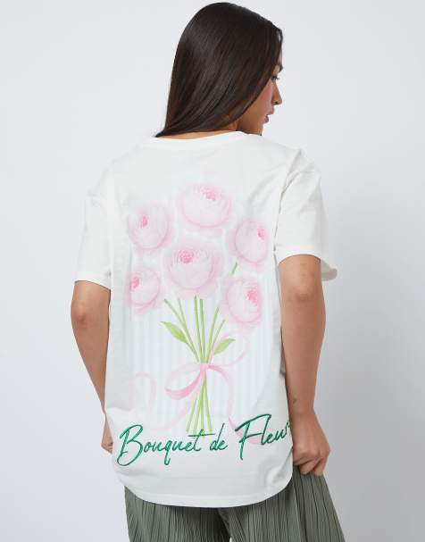 Skinnydip Bouquet de fleurs t-shirt in white