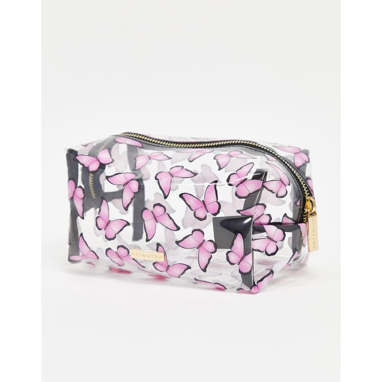 Skinnydip butterfly make up bag in pink