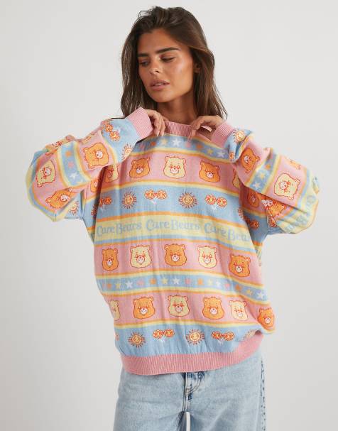 Skinnydip Care bears striped knitted jumper in multi - view 1