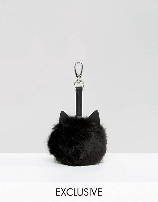 Skinnydip Cat Pom Pom Bag Charm | ASOS
