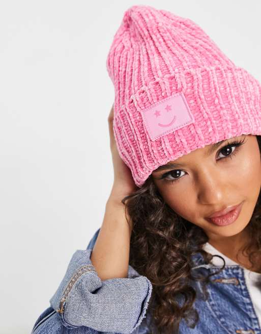 Baby pink beanie store hat