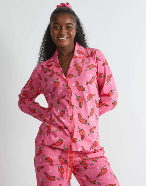 Skinnydip Chilli sparkle pyjama set in pink - view 1