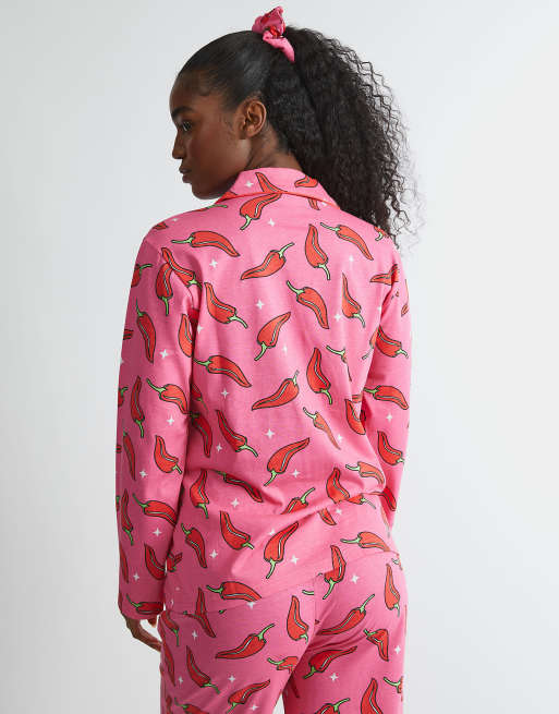 Skinnydip Chilli sparkle pyjama set in pink , 2 of 4