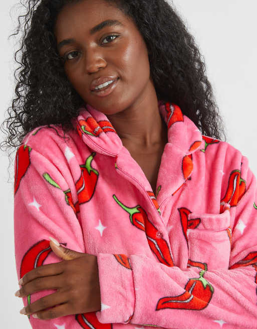 Skinnydip Chilli sparkle twosie fleece pyjama set in white, 3 of 4