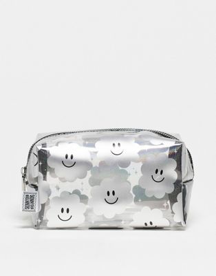 Skinnydip clear cloud print makeup bag