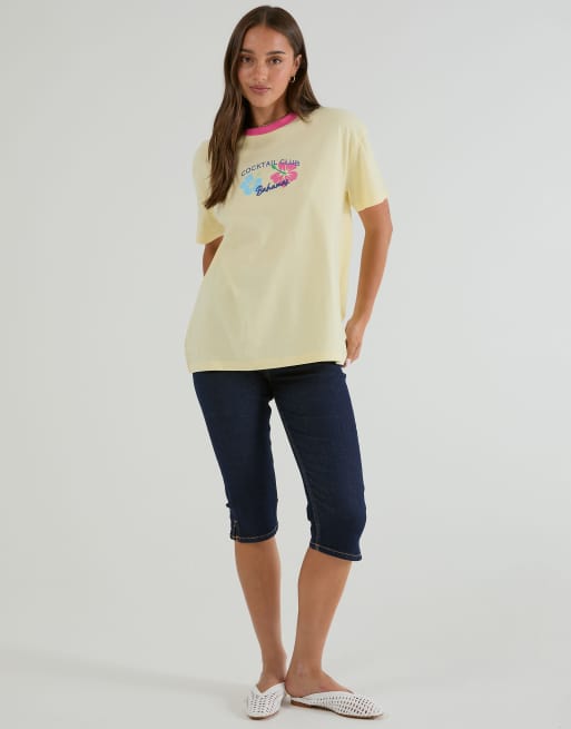 Skinnydip Cocktail bahamas t-shirt in yellow, 3 of 4