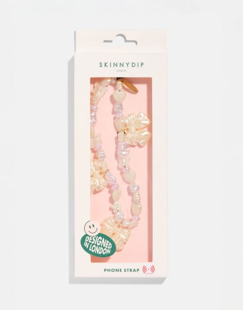 Skinnydip Coquette pearl beaded strap in silver - view 1