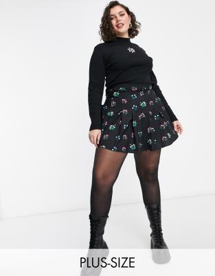 plus size black tennis skirt