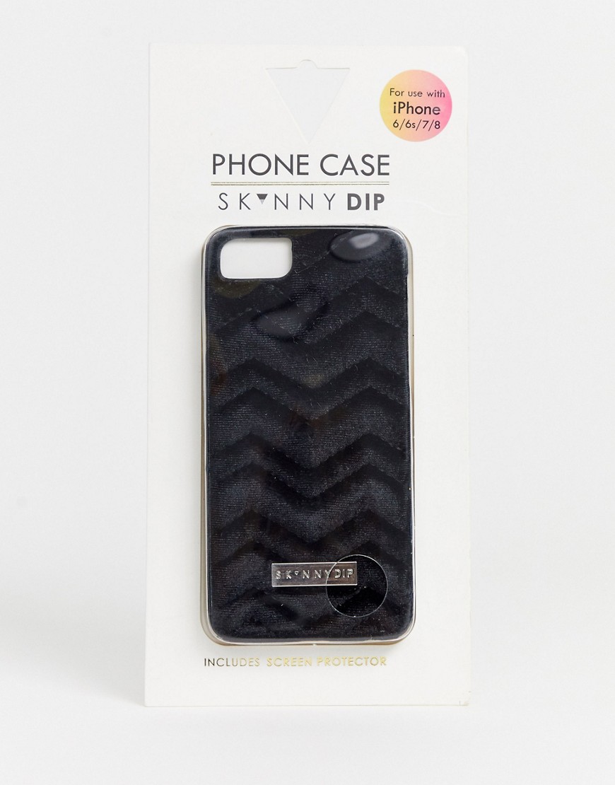 Skinnydip - Custodia per iPhone 6/6S/7/8 in velluto nera-Nero