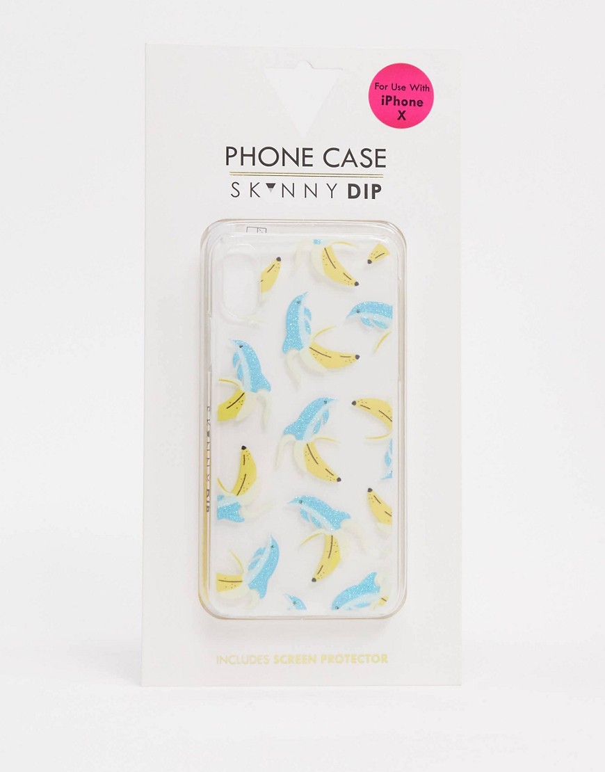 Skinnydip - Custodia per iPhone X/XS con delfini-Blu