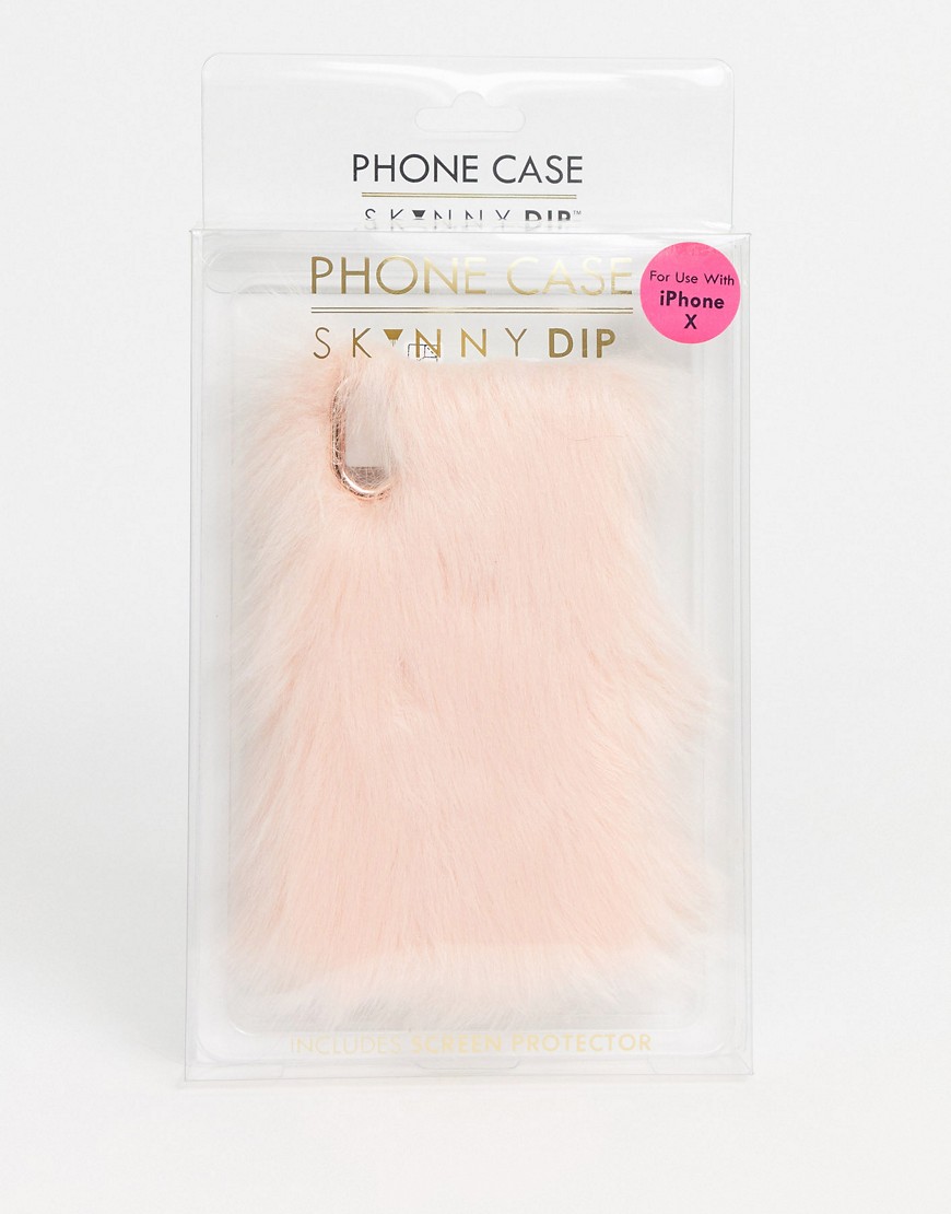 Skinnydip - Custodia per iPhone X/XS in pelliccia-Rosa