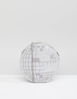 silver disco ball purse