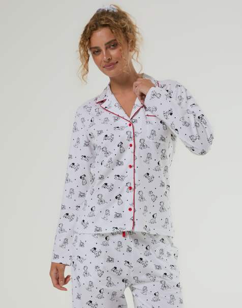 Skinnydip Disney 101 dalmatians pyjama set with scrunchie in white - view 1