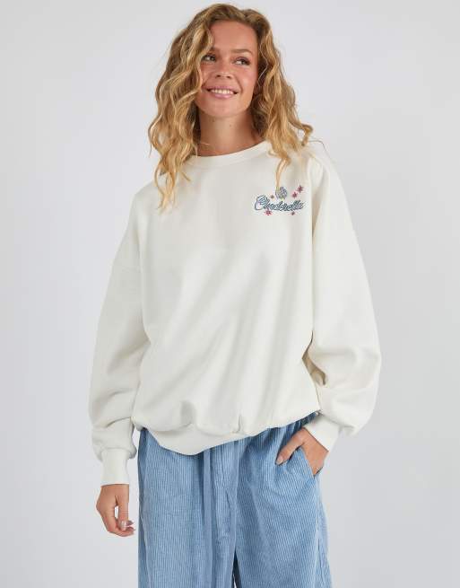 Skinnydip Disney cinderella happily ever after sweatshirt in white, 2 of 4