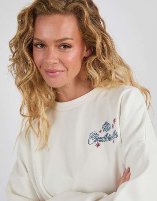 Skinnydip Disney cinderella happily ever after sweatshirt in white, 3 of 4