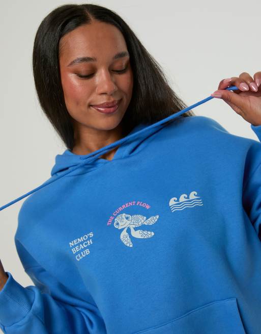 Skinnydip Disney finding nemo beach club hoodie in blue, 3 of 4