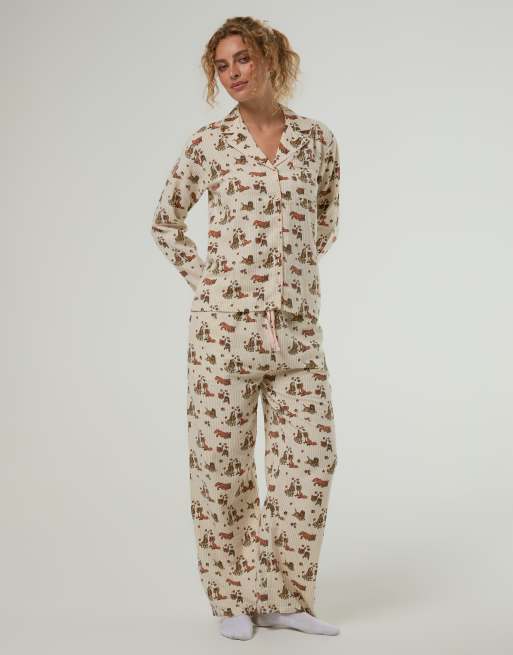 Skinnydip Disney fox and the hound pyjama set with scrunchie in white, 4 of 4