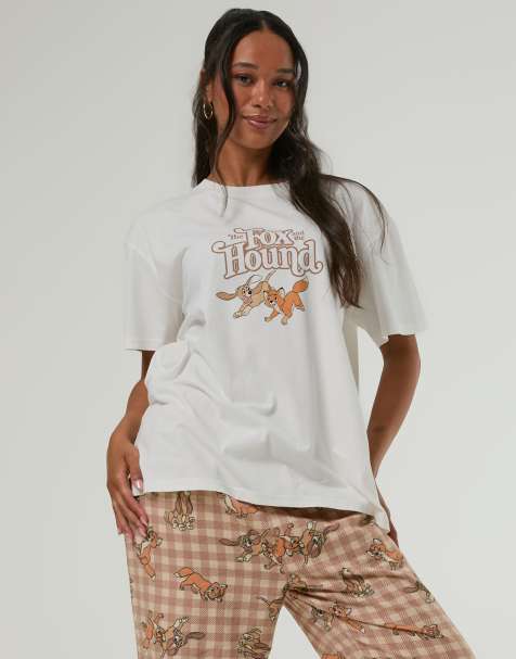 Skinnydip Disney fox & the hound t-shirt & trouser set with eye mask in multi - view 1