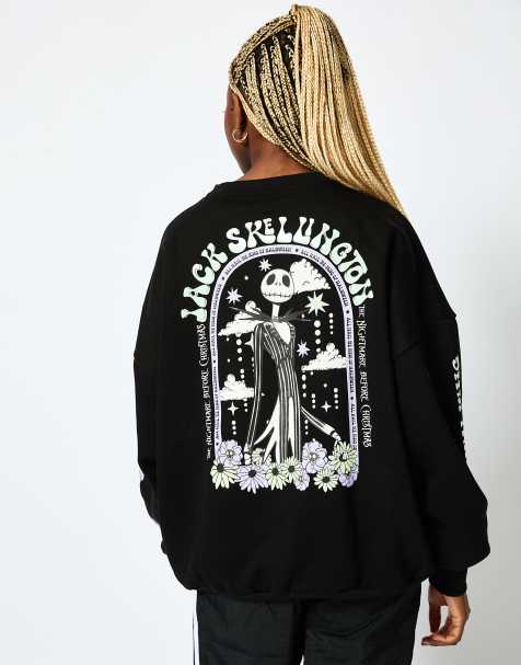 Skinnydip Disney jack skellington sweatshirt in black in black - view 1