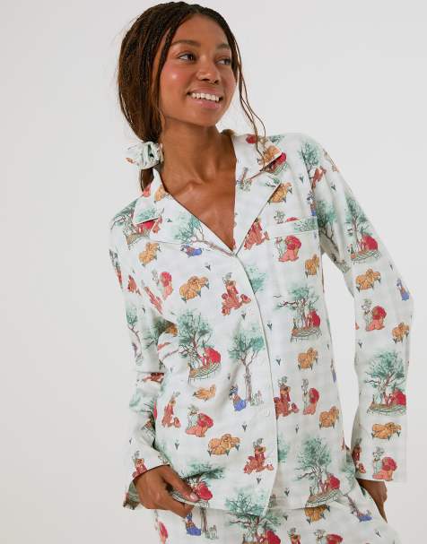 Skinnydip Disney lady & the tramp check pyjama set with scrunchie in blue - view 1