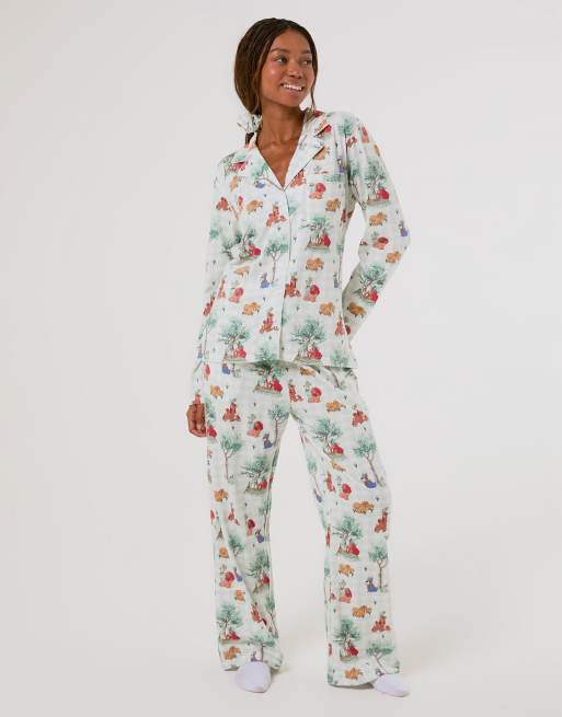 Skinnydip Disney lady & the tramp check pyjama set with scrunchie in blue, 4 of 4
