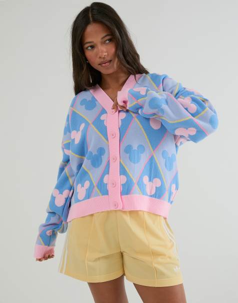 Skinnydip Disney mickey mouse repeat knitted cardigan in blue - view 1