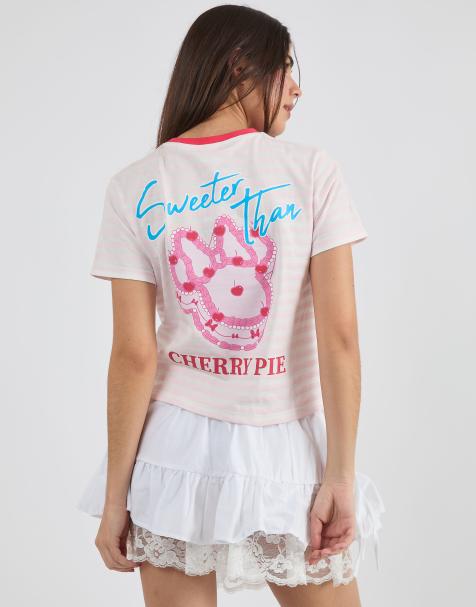 Skinnydip Disney minnie cherry baby tee in red - view 1