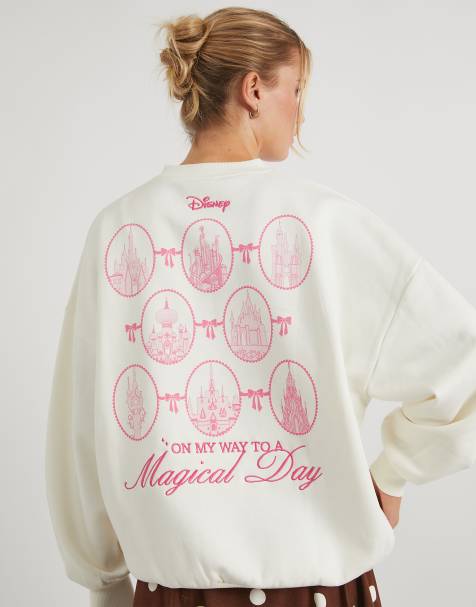 Skinnydip Disney on my way to a magical day sweatshirt in ecru - view 1
