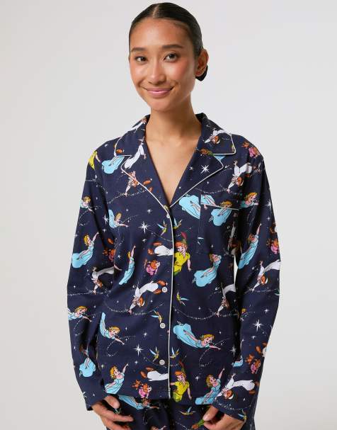 Skinnydip Disney peter pan pyjama set with scrunchie in blue - view 1