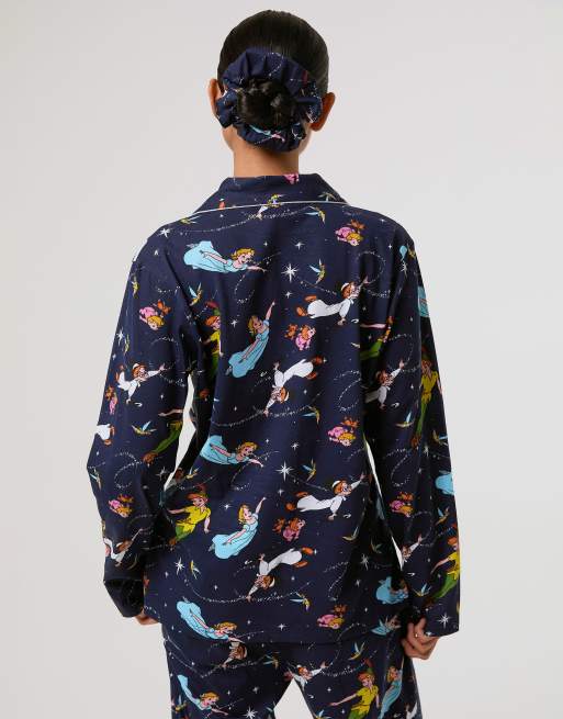 Skinnydip Disney peter pan pyjama set with scrunchie in blue, 2 of 4