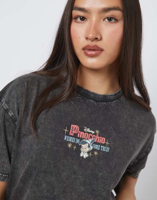 Skinnydip Disney pinocchio poster t-shirt in grey, 2 of 4