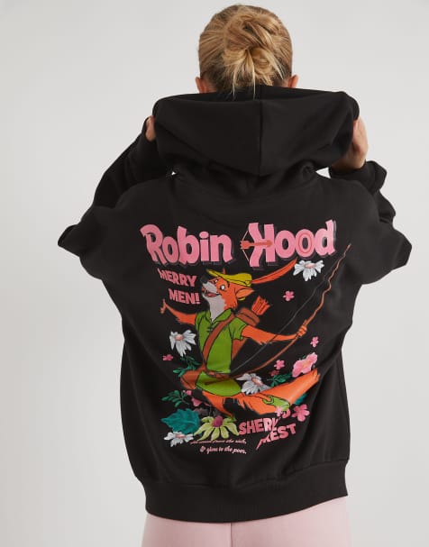 Skinnydip Disney robin hood hoodie in black - view 1