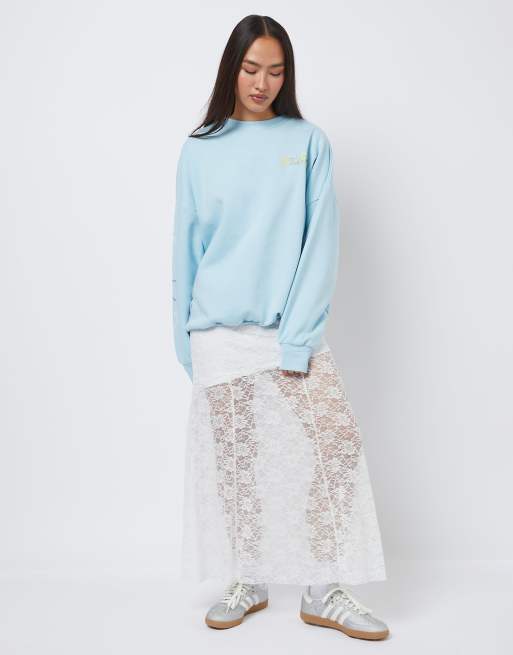 Skinnydip Disney tinkerbell poster sweatshirt in blue, 3 of 4