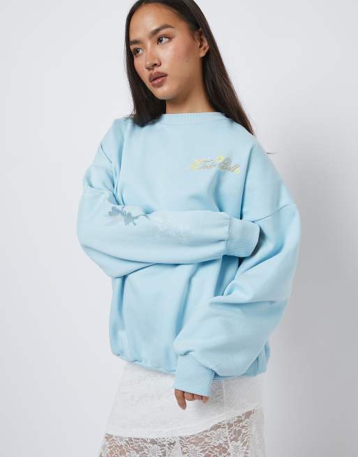 Skinnydip Disney tinkerbell poster sweatshirt in blue, 4 of 4
