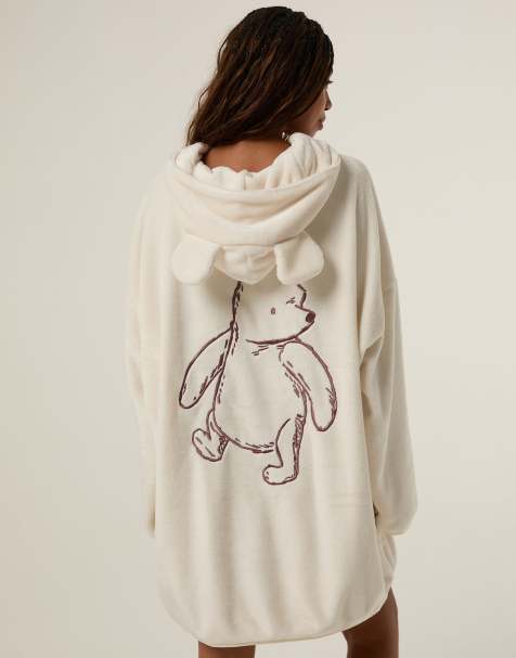 Skinnydip Disney winnie the pooh 3d ears blanket hoodie in ecru - view 1