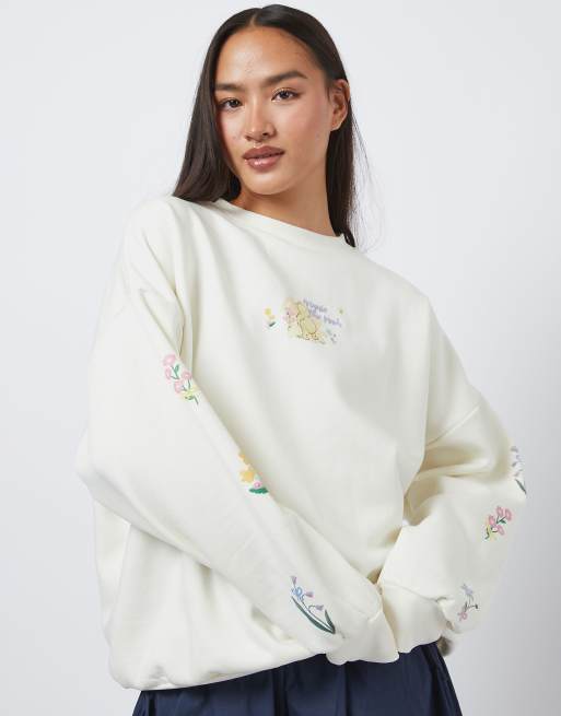 Skinnydip Disney winnie the pooh grow wild sweatshirt in white, 3 of 4