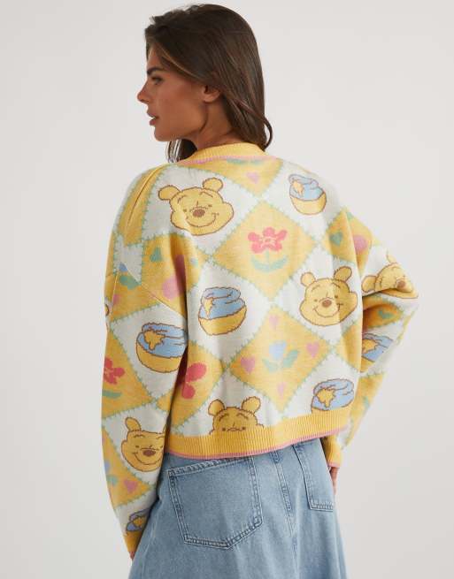 Skinnydip Disney winnie the pooh knitted cardigan in multi, 3 of 4