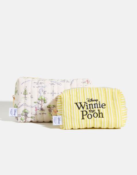 Skinnydip Disney winnie the pooh quilted makeup bag set in yellow - view 1