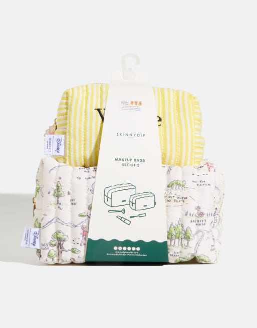 Skinnydip Disney winnie the pooh quilted makeup bag set in yellow, 3 of 3