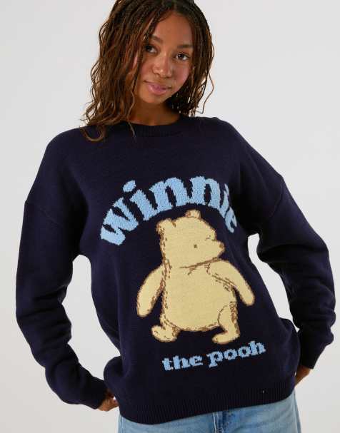 Skinnydip Disney winnie the pooh winnie knit jumper in navy - view 1