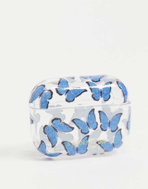Skinnydip airpod pro case in blue butterfly print