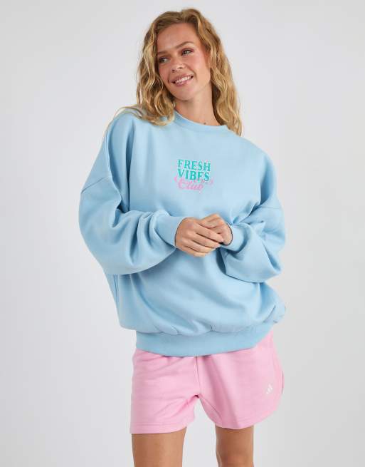 Skinnydip Fresh vibes sweatshirt in blue, 2 of 4
