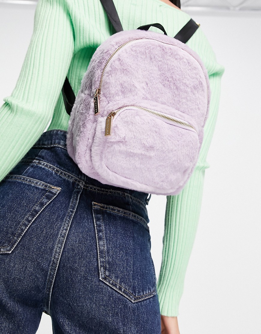 Skinnydip fur backpack in lilac-Purple