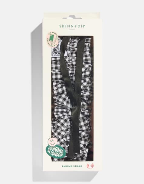 Skinnydip Gingham ruffle cross body strap in pink - view 1