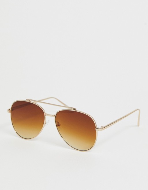 Skinnydip gold arizona aviator sunglasses