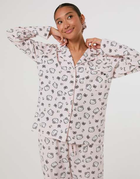 Skinnydip Hello kitty x skinnydip pyjama set with scrunchie in white - view 1