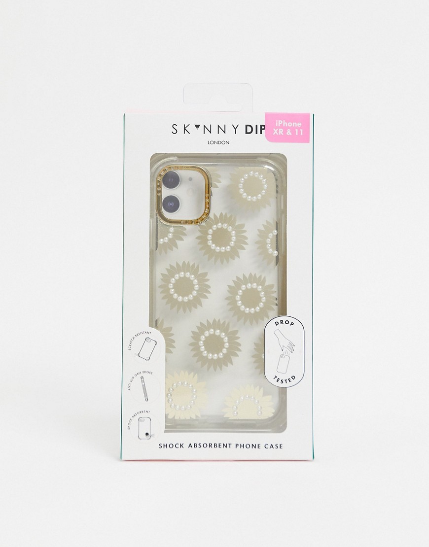 Skinnydip iPhone case in gold foil sunflower print