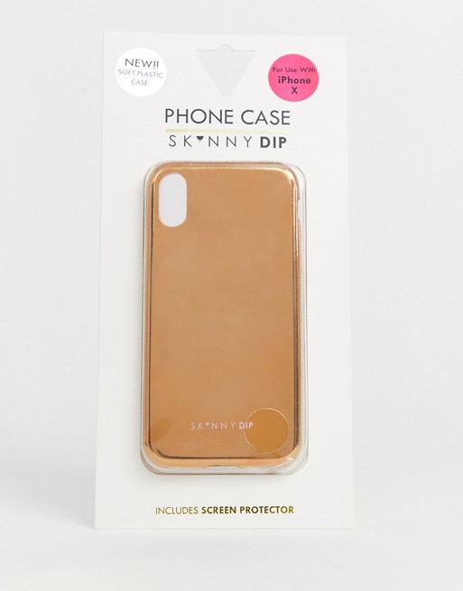 Skinnydip iphone X/XS rose gold chrome phone case
